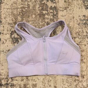Lavender Zip-Front Sports Bra